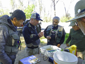 Jon and clients during a clinic on the lower Yuba River.