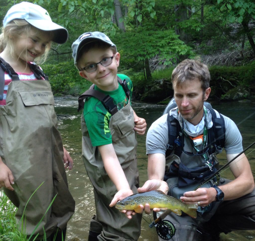 George and his kids on the creeks of central PA