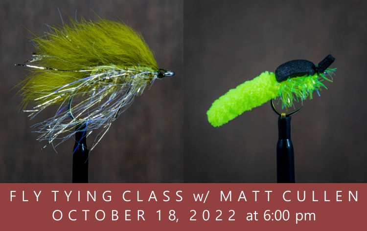 Fly Tying Class w/  Matt Cullen | October 18 @ 6:00 | MopCorn Beetle and the Jan’s Tui Chub